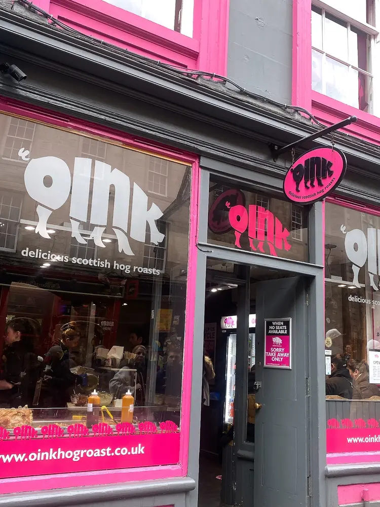 Oink shopfront on Victoria Street, Edinburgh